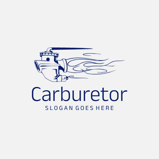 Dynamic Blue Carburetor Design for Engine Performance Logo Template