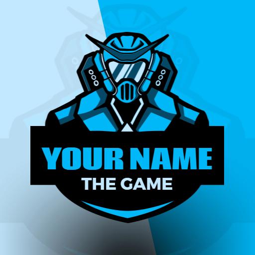 Dynamic Blue Character Showcasing Competitive Esports Logo Template