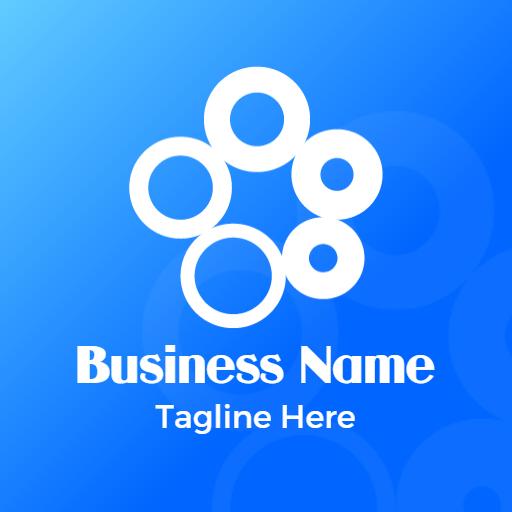 Dynamic Blue Circle Design Representing Business Growth Logo Template
