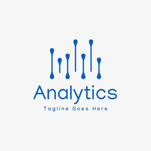 Dynamic Blue Data Representation for Detailed Analytics Logo Template