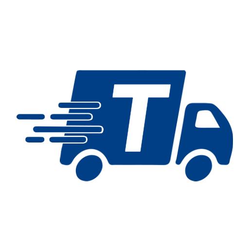 Dynamic Blue Delivery Truck Featuring Alphabet Letter T Logo Template