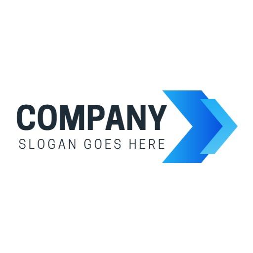 Dynamic Blue Directional Design for Company Identity Logo Template