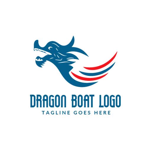 Dynamic Blue Dragon Head Design for Sports Team Logo Template