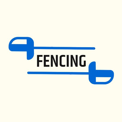 Dynamic Blue Fencing Design Featuring Modern Swords Logo Template