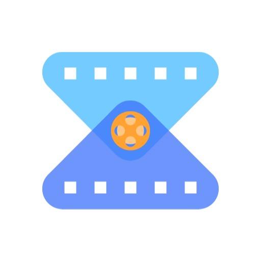 Dynamic Blue Film Reel Design Highlighting Entertainment Logo Template