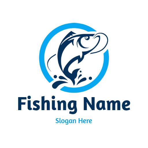 Dynamic Blue Fish Design Ideal for Fishing Enthusiasts Logo Template