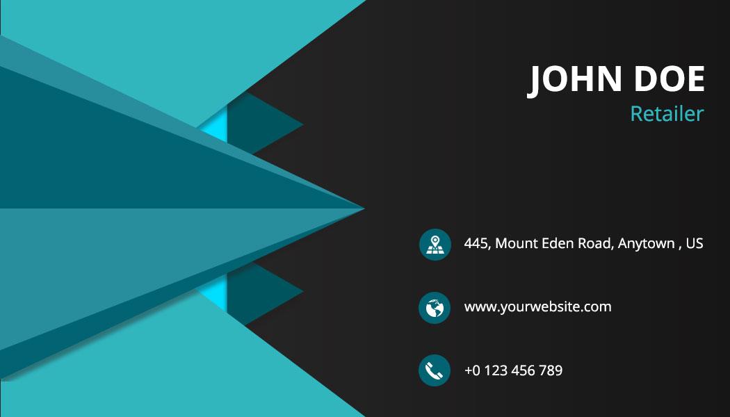 Dynamic Blue Geometric Retailer Business Card Template