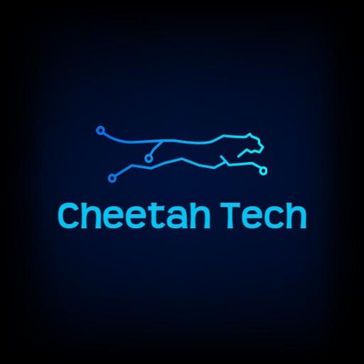 Dynamic Blue Gradient Cheetah Illustration for Tech Logo Template
