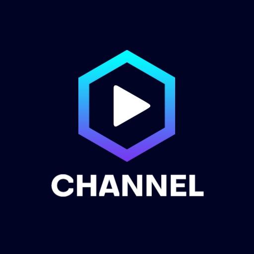 Dynamic Blue Gradient Play Button for YouTube Channel Logo Template