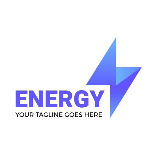 Dynamic Blue Lightning Symbol Representing Energy Solutions Logo Template
