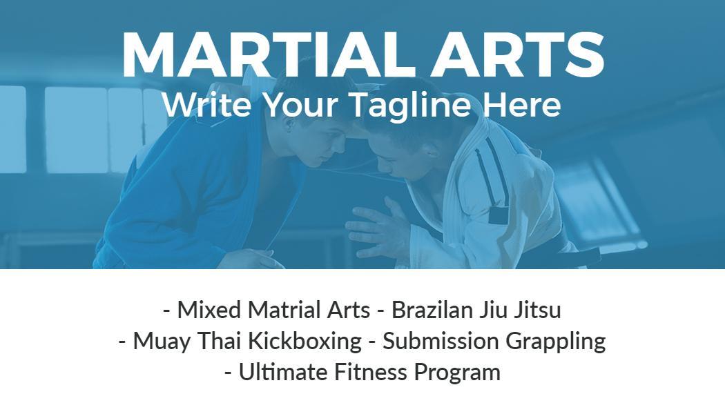 Dynamic Blue Martial Arts Instructor Visiting Card Template