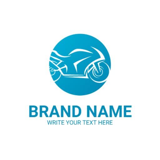 Dynamic Blue Motorcycle Design Showcasing Speed and Adventure Logo Template