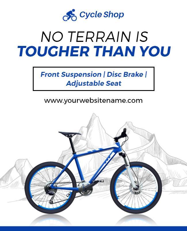 Dynamic Blue Mountain Bike Sales Poster Template