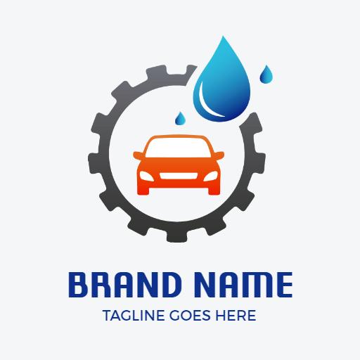 Dynamic Blue Oil Drop Design for Automotive Service Logo Template