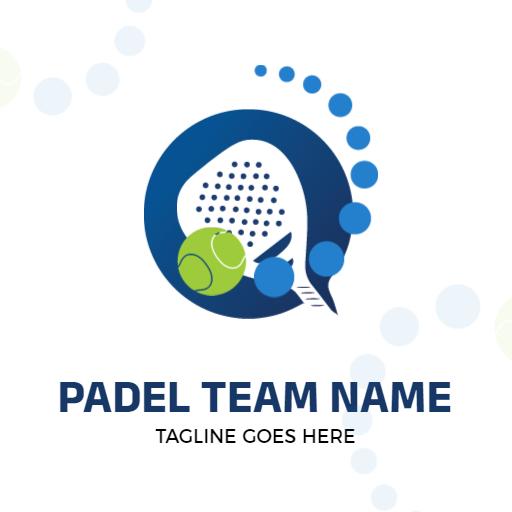Dynamic Blue Padel Design Showcasing Team Spirit Logo Template