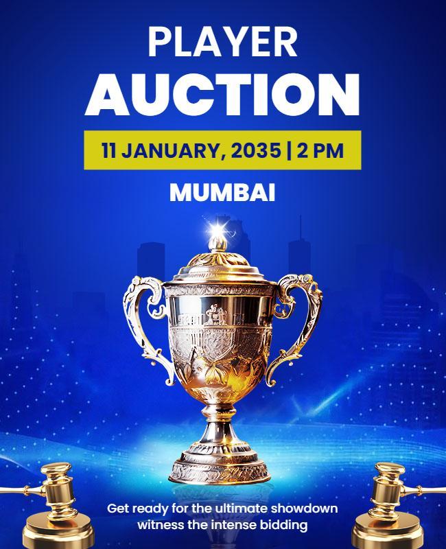 Dynamic Blue Player Auction Event Poster Template