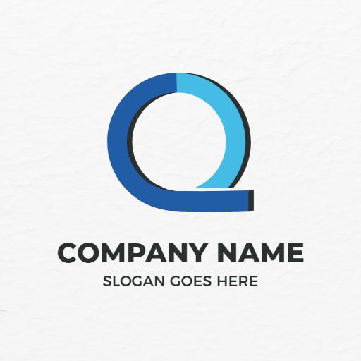 Dynamic Blue Q Letter Design Ideal for Branding Logo Template