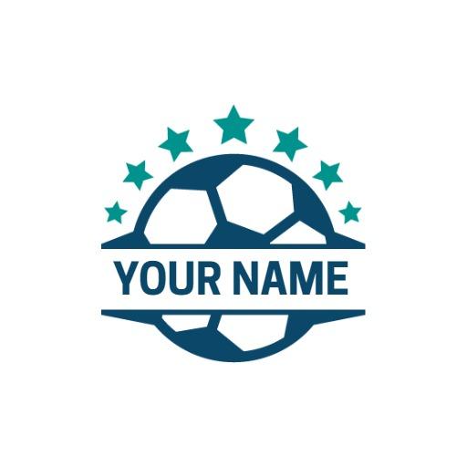 Dynamic Blue Soccer Ball Design Representing Football Team Logo Template