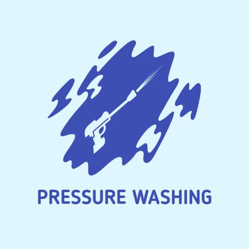 Dynamic Blue Splash Representing Effective Pressure Washing Logo Template