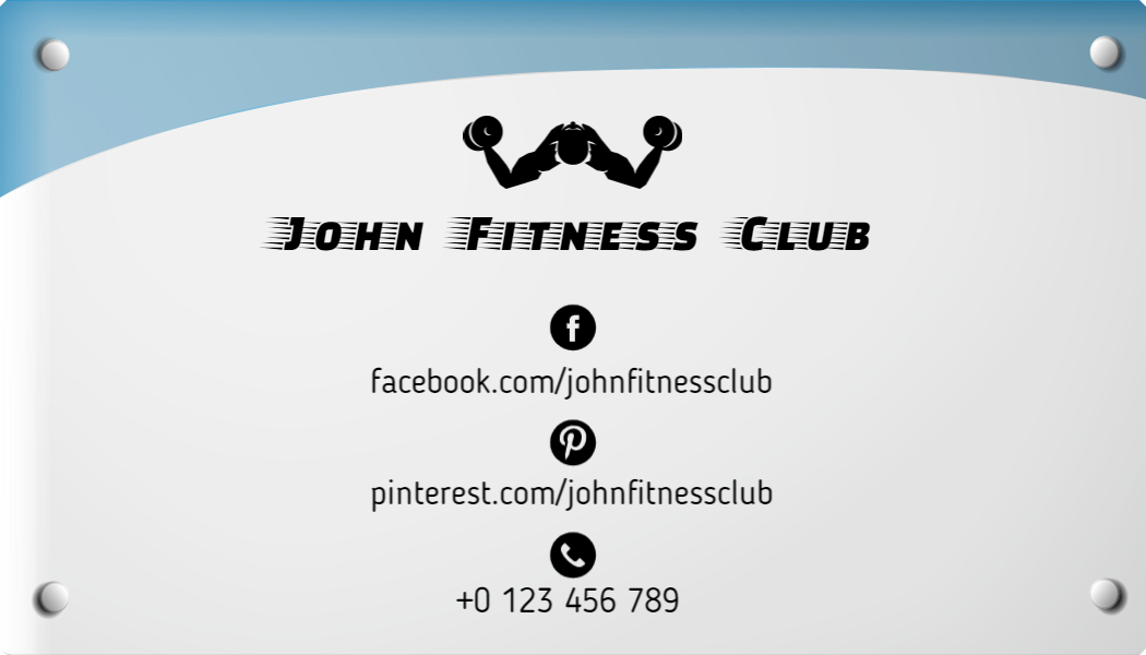 Dynamic Blue Sports Fitness Center Business Card Template
