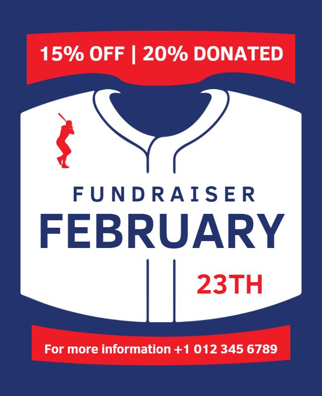 Dynamic Blue Sports Fundraiser Event Poster Template