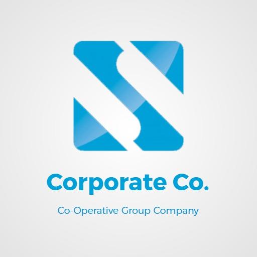 Dynamic Blue Square Design Representing Corporate Identity Logo Template