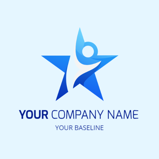 Dynamic Blue Star Emblem Representing Your Company Logo Template