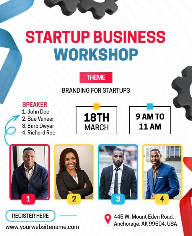 Dynamic Blue Startup Business Workshop Poster Template