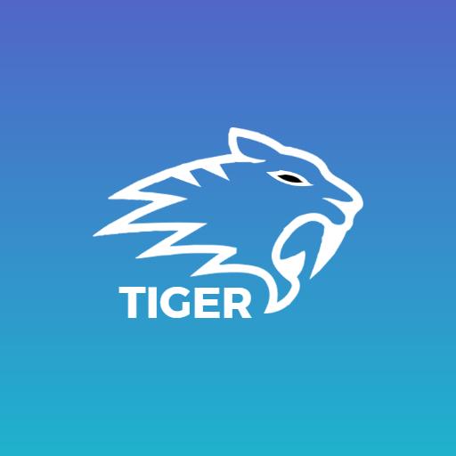 Dynamic Blue Tiger Graphic for Wildlife Conservation Logo Template