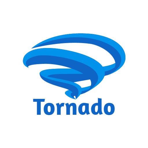 Dynamic Blue Tornado Symbolizing Wind Power Logo Template