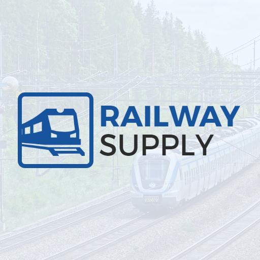 Dynamic Blue Train Design Illustrating Railway Supply Logo Template