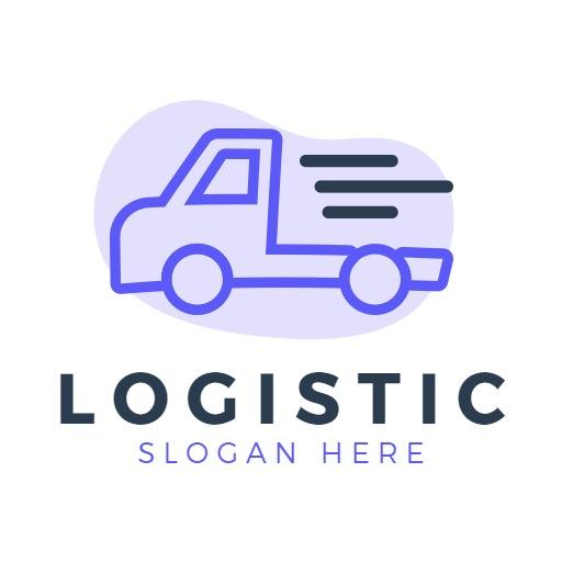 Dynamic Blue Truck Design Representing Efficient Logistics Logo Template