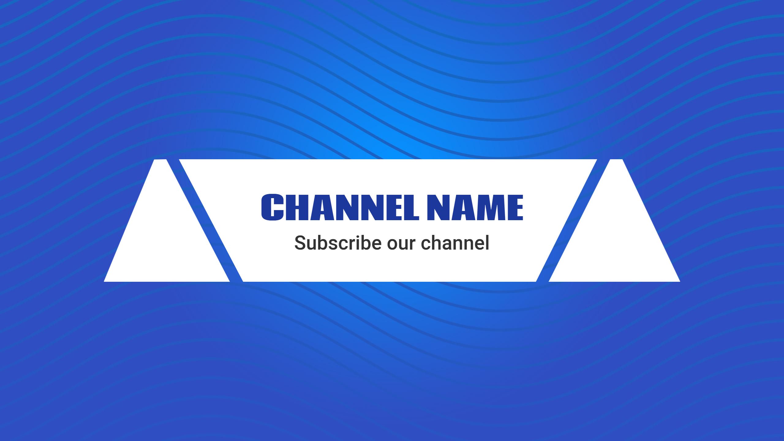 Dynamic Blue Wave Background with YouTube Channel Name Banner Template