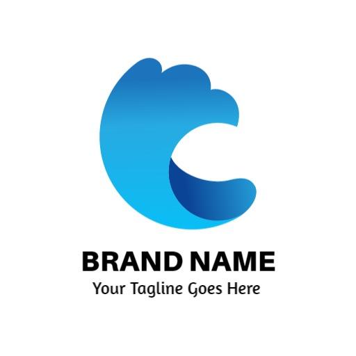 Dynamic Blue Wave Design Representing Business Growth Logo Template