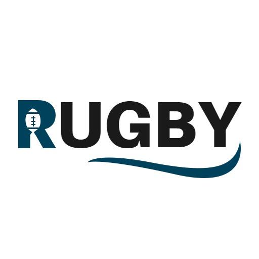Dynamic Blue Wave Design Symbolizing Rugby Spirit Logo Template