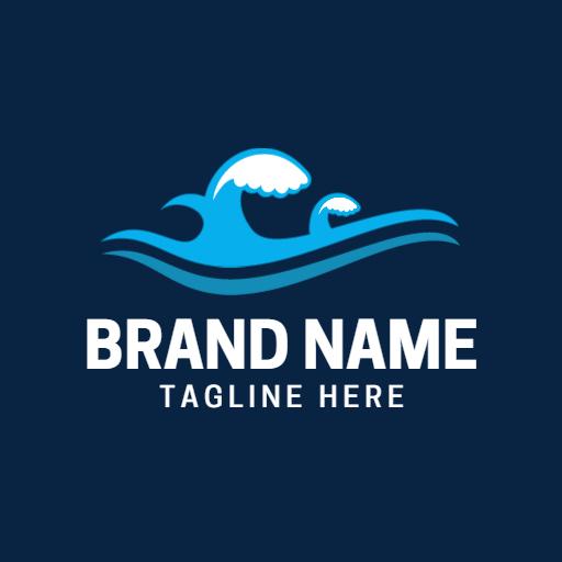 Dynamic Blue Waves Representing Ocean Adventure Wave Logo Template