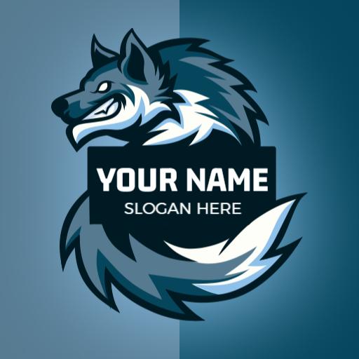 Dynamic Blue Wolf Design Representing Esports Competitions Logo Template
