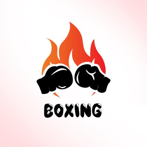 Dynamic Boxing Gloves Surrounded by Flames Logo Template