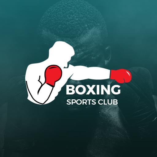 Dynamic Boxing Motion with Sports Club Branding Logo Template