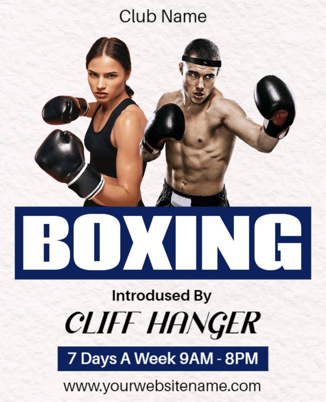 Dynamic Boxing Training Promotional Event Poster Template