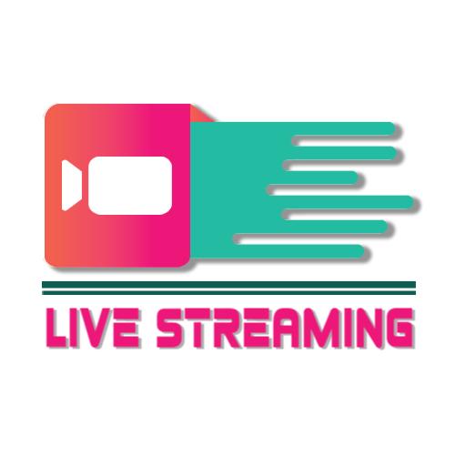 Dynamic Bright Pink and Teal Live Streaming Gradient Logo Template