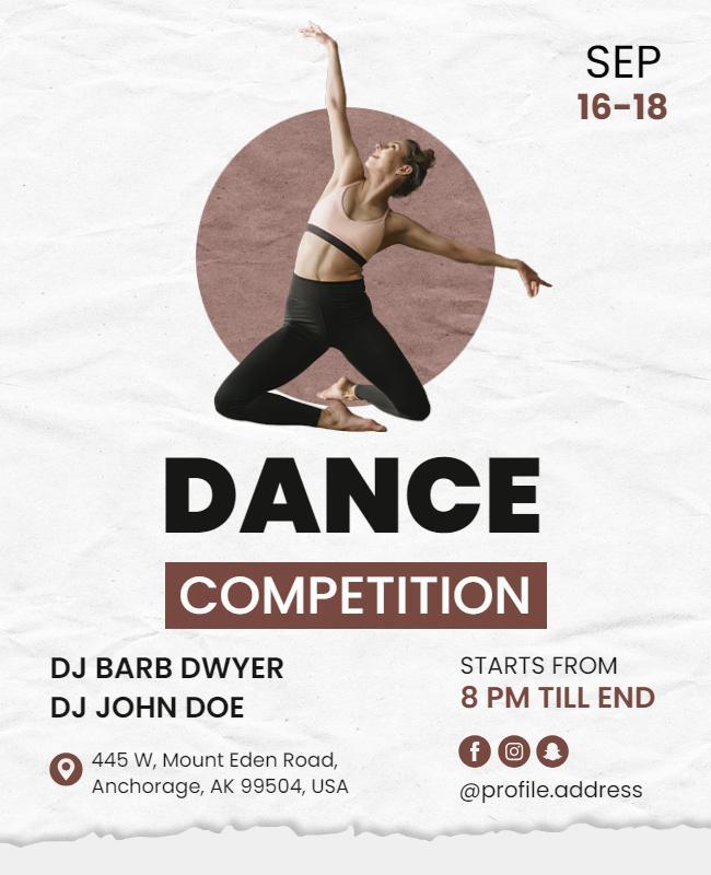 Dynamic Brown Dance Competition Event Poster Template