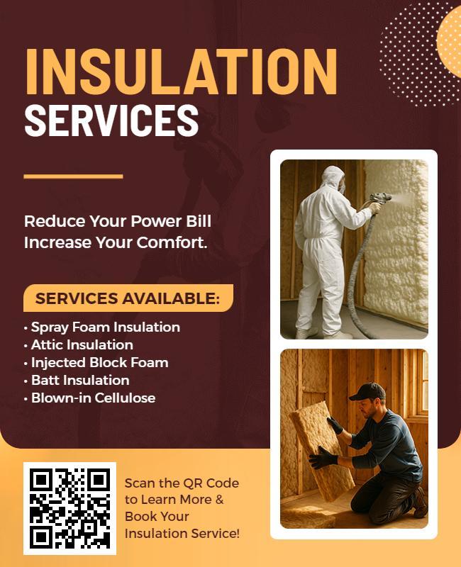 Dynamic Brown Insulation Services Promotional Flyer Template