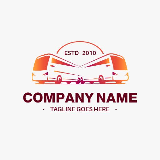 Dynamic Bus Design Emphasizing Efficient Transportation Logo Template