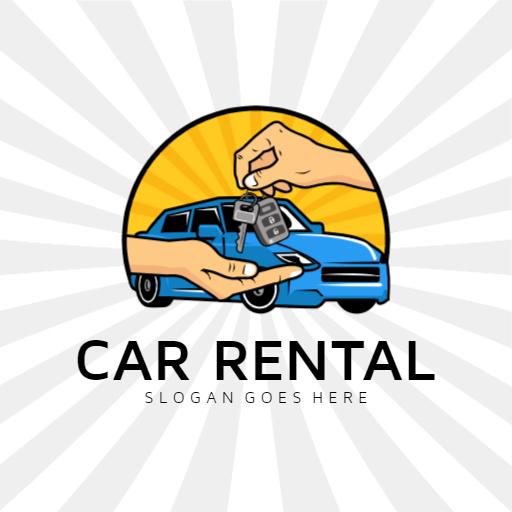 Dynamic Car Keys Exchange Displaying Car Rental Services Logo Template