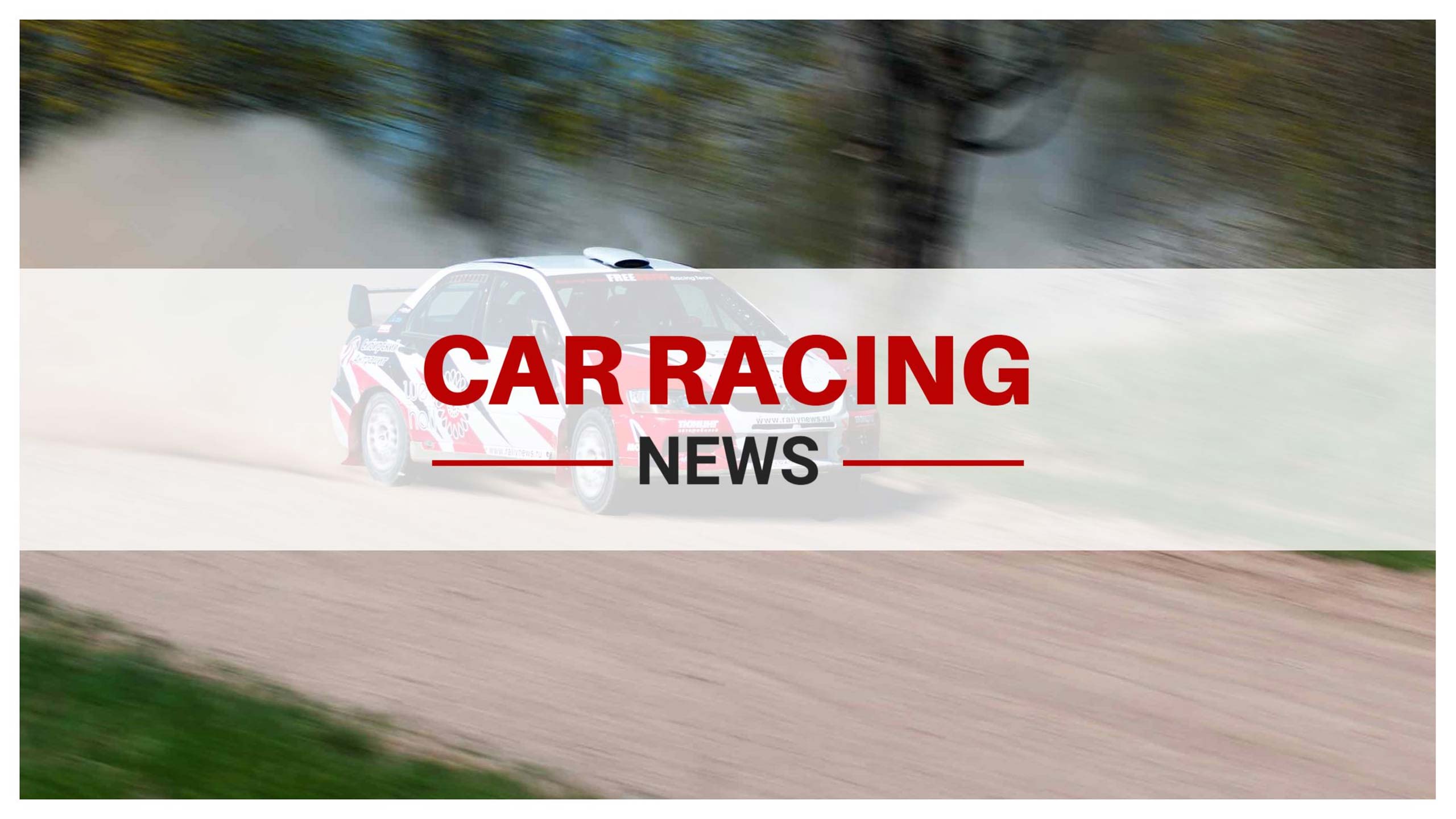 Dynamic Car Racing Scene with Bold News Title YouTube Banner Template