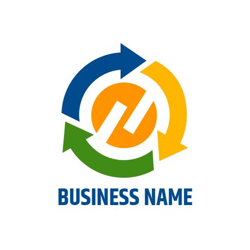 Dynamic Circular Design Illustrating Renewable Energy Solutions Logo Template