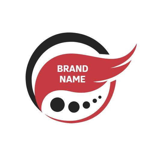 Dynamic Circular Design with Flames for Modern Branding Logo Template