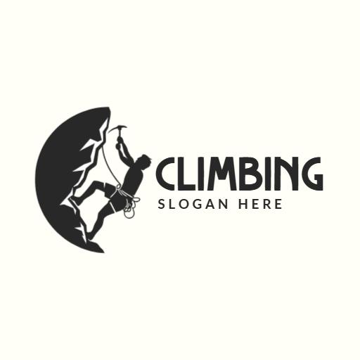 Dynamic Climbing Scene Featuring Expert Rock Climbers Logo Template