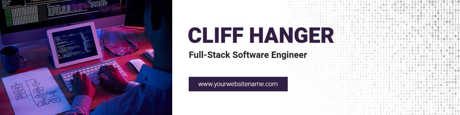 Dynamic Coding Environment with Purple Highlights LinkedIn Banner Template